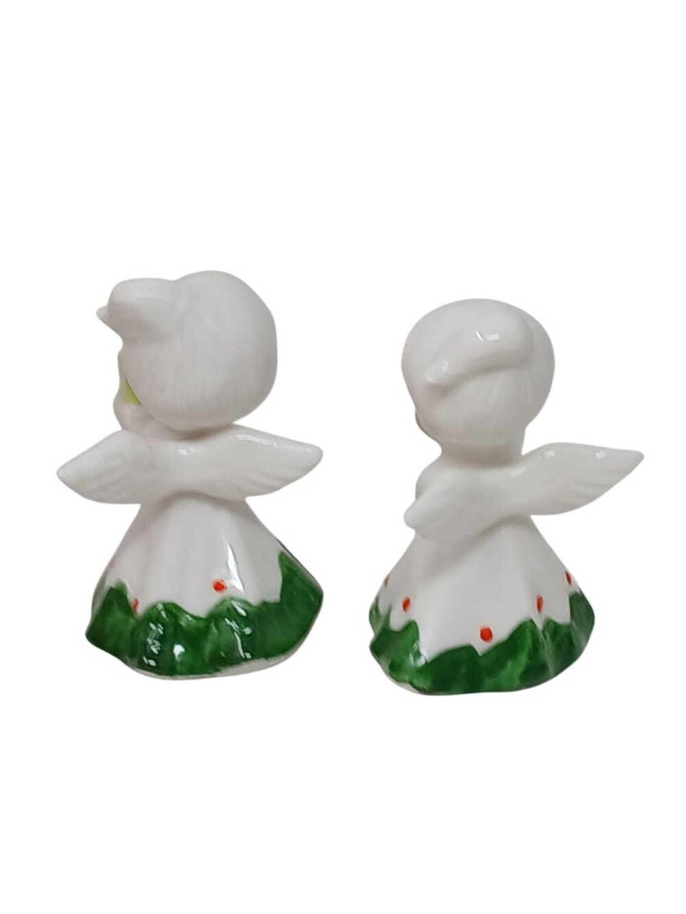Vintage Christmas Angel Figurines Gift Wreath Ceramic Handpainted 3.5" #WS-1 - Picture 8 of 9